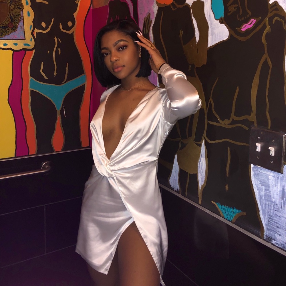 Silk Slit Dress - 2 Colors